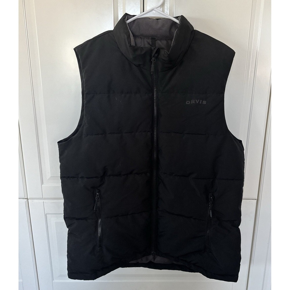 Orvis RipStop Puffer Vest Jacket Mens M Black Professional Lightweight Preppy